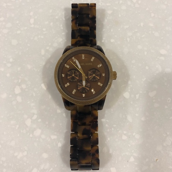 Michael Kors Jetset Tortoise Shell Watch - Picture 2 of 3